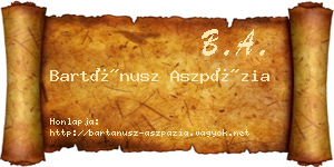 Bartánusz Aszpázia névjegykártya